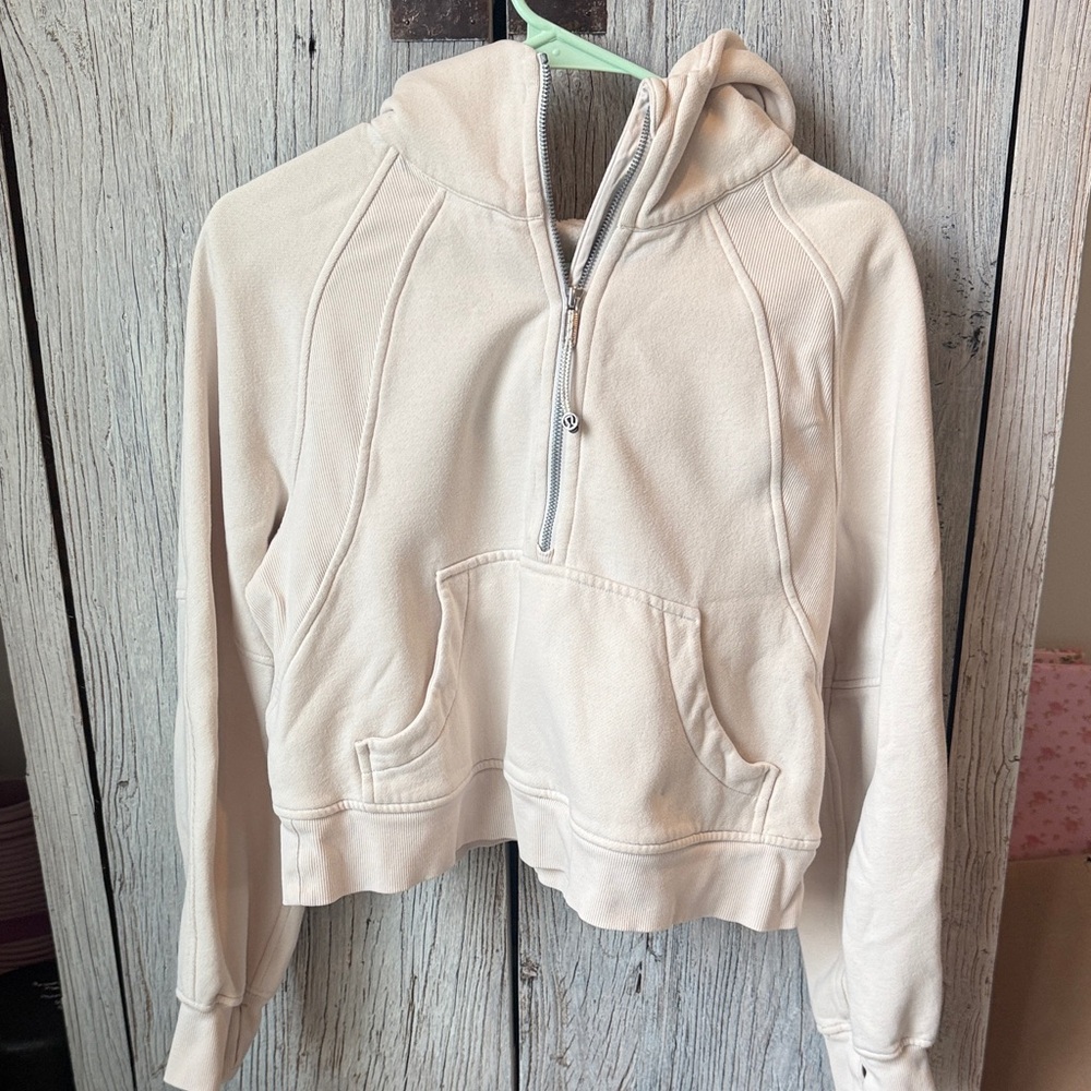 Lululemon Athletica Cream Half-Zip Hoodie